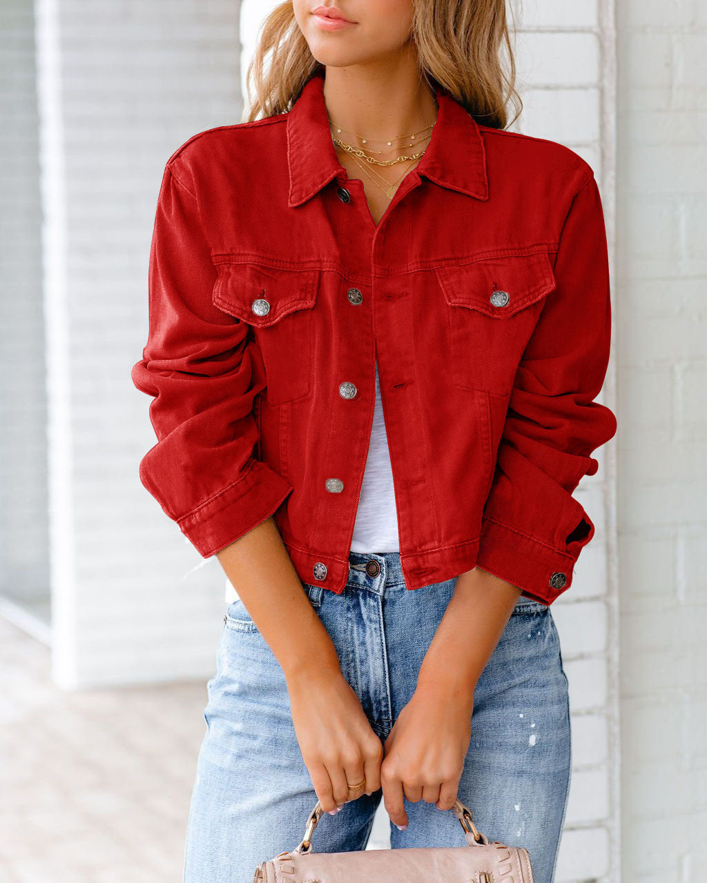 EB | Lässige Jeansjacke mit Taschen für Damen
