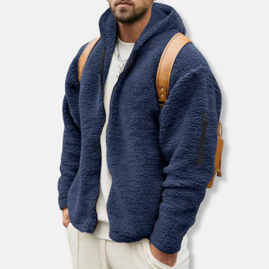 EB | Kapuzenpullover Sherpa Fleece Lässiger Schnitt Reißverschluss Gerippte Bündchen