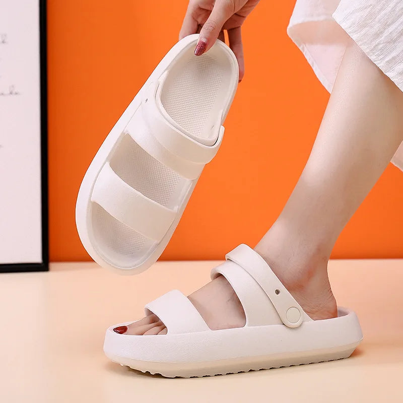 EB | Orthopädische Sandalen Comfort Plus Pantoletten mit Doppelriemen Gepolsterte, Lässige Slip-On-Sandalen
