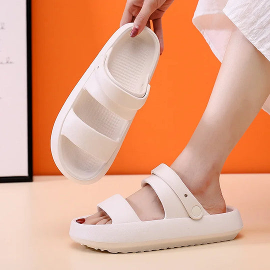 EB | Orthopädische Sandalen Comfort Plus Pantoletten mit Doppelriemen Gepolsterte, Lässige Slip-On-Sandalen