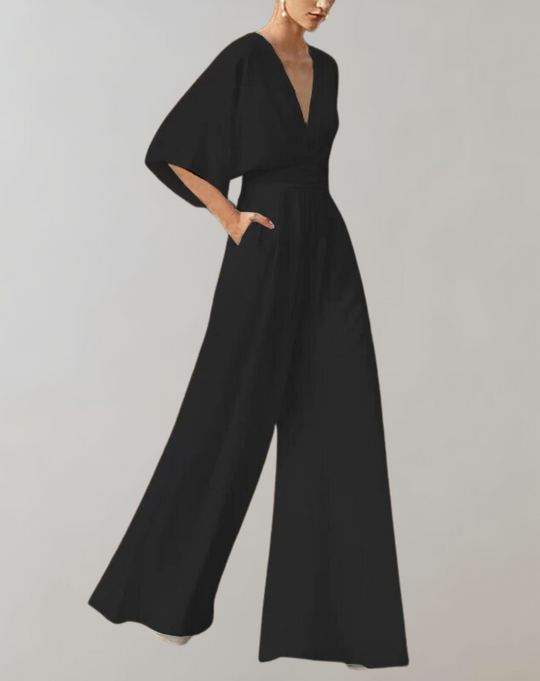 EB Damen Jumpsuit mit V-Ausschnitt und weitem Bein