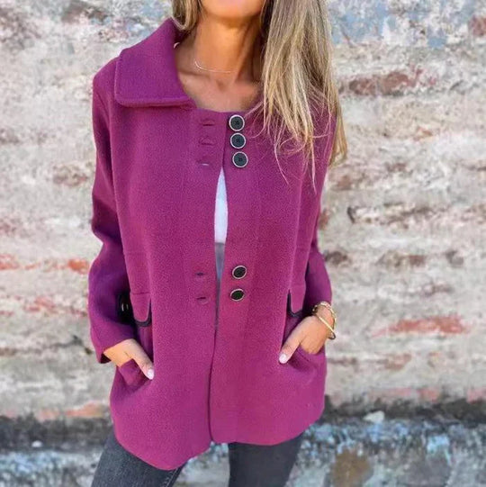 EB | Stilvolle Jacke Knopfverschluss Eleganter Alltagschnitt