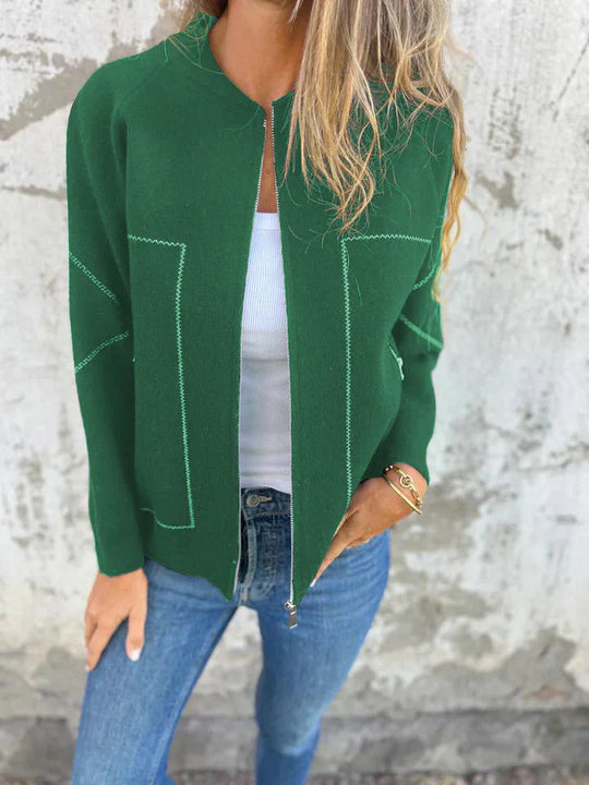 EB | Trendiger Cardigan mit Reißverschluss Gemütlicher Look Modisch und Vielseitig