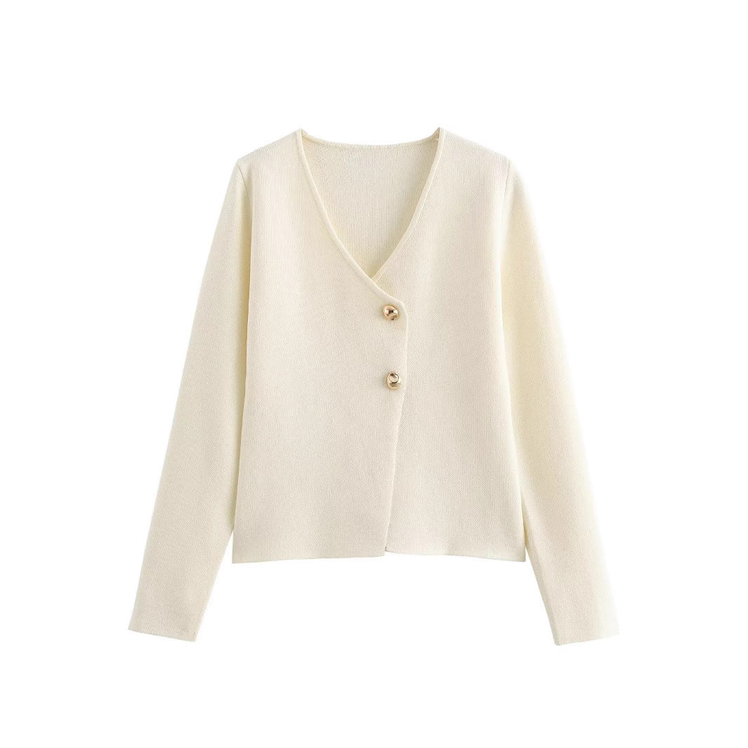EB | Einfacher, figurschmeichelnder Strickcardigan für Frauen