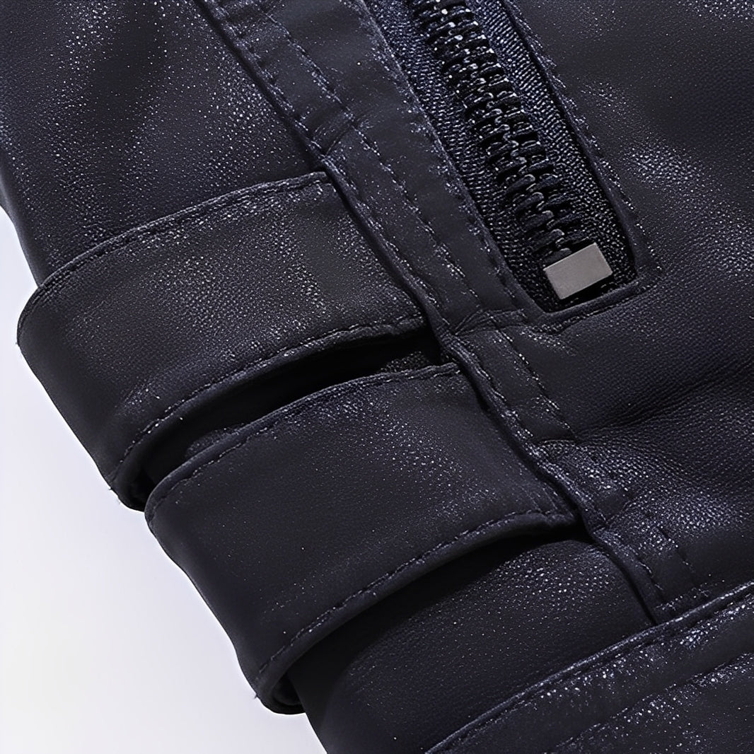 EB | Stylische Motorrad Vegan-Lederjacke für Herren