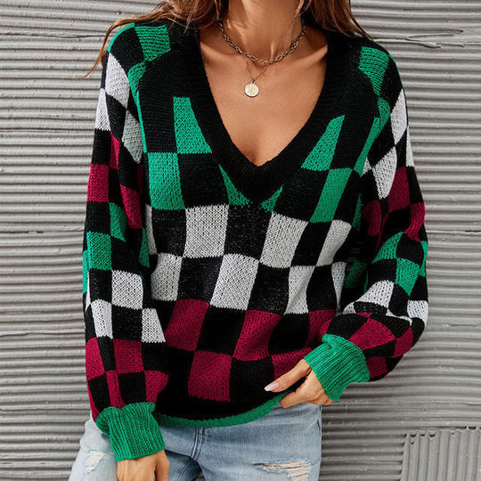 EB | Gepunkteter Strickpullover mit Ballonärmeln Polyester Elegant, Bequem