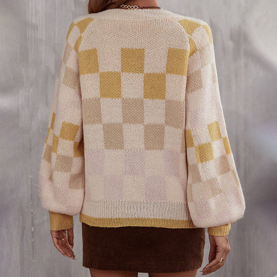 EB | Gepunkteter Strickpullover mit Ballonärmeln Polyester Elegant, Bequem