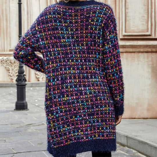 EB | Farbiger Langer Cardigan Polyester Warm, Bequem