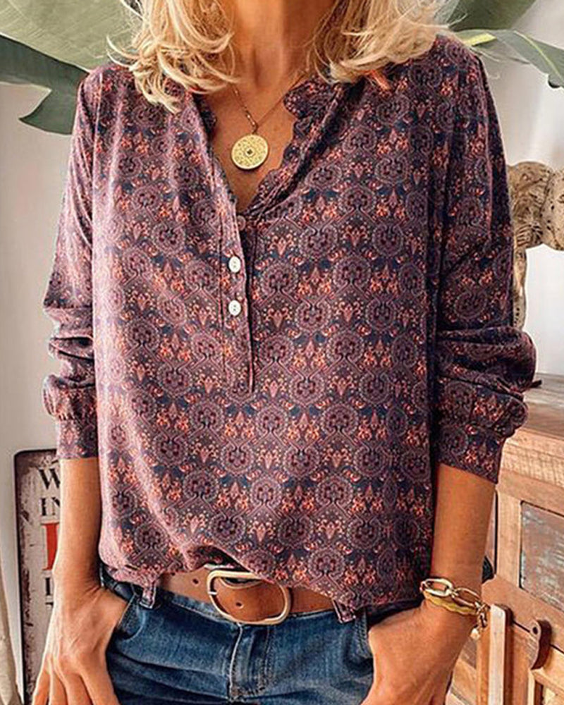 EB | Bluse mit Vintage Print