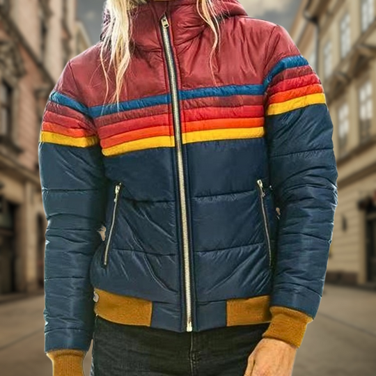 EB | Puffer-Jacke - Reißverschluss mit gestreiftem Brustdetail