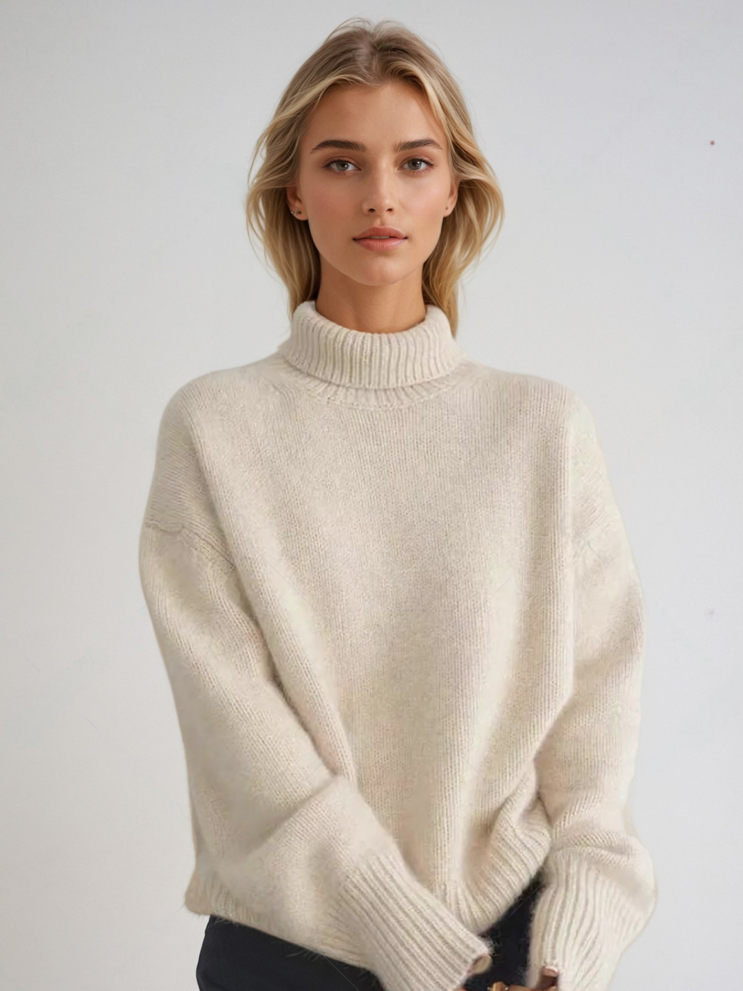EB | Rollkragenpullover Im Koreanischen Oversize-Stil - Modischer Strickpullover für Herbst und Winter