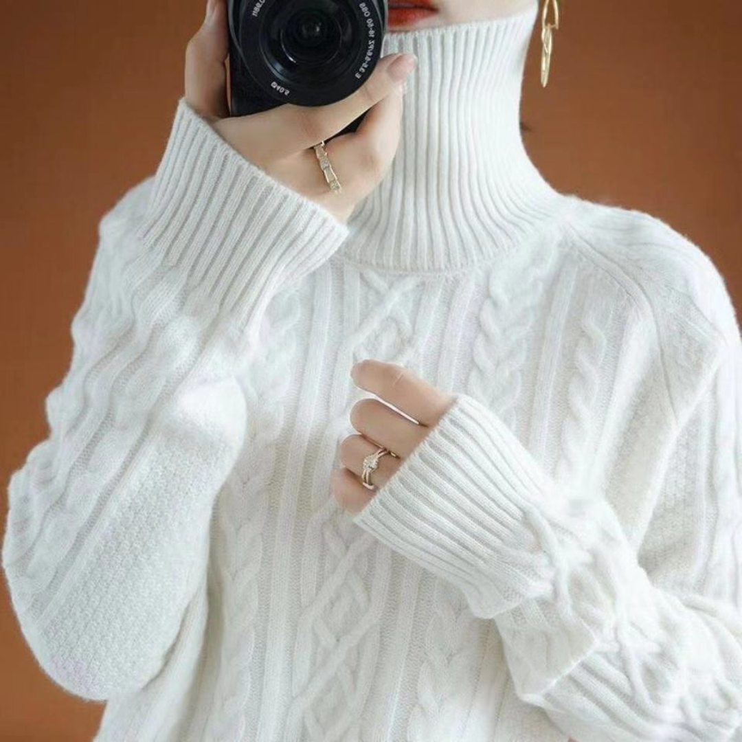 EB | Pullover aus Strick für Frauen mit warmem Rollkragen