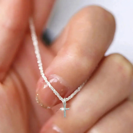 EB | Sterling Silber Kreuz Zirkonia Halskette für Damen
