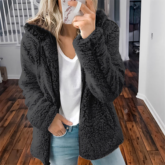 EB | Lässige Teddy-Fleece-Hoodie-Jacke für Frauen