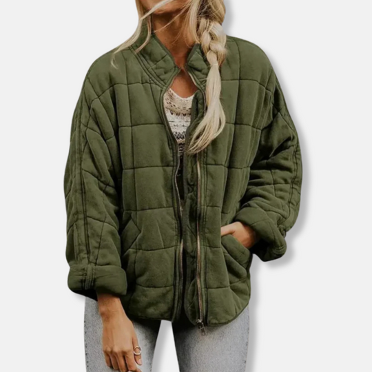 EB | Steppjacke - Oversized Fit - Stehkragen - Lange Ärmel - Reißverschlussverschluss