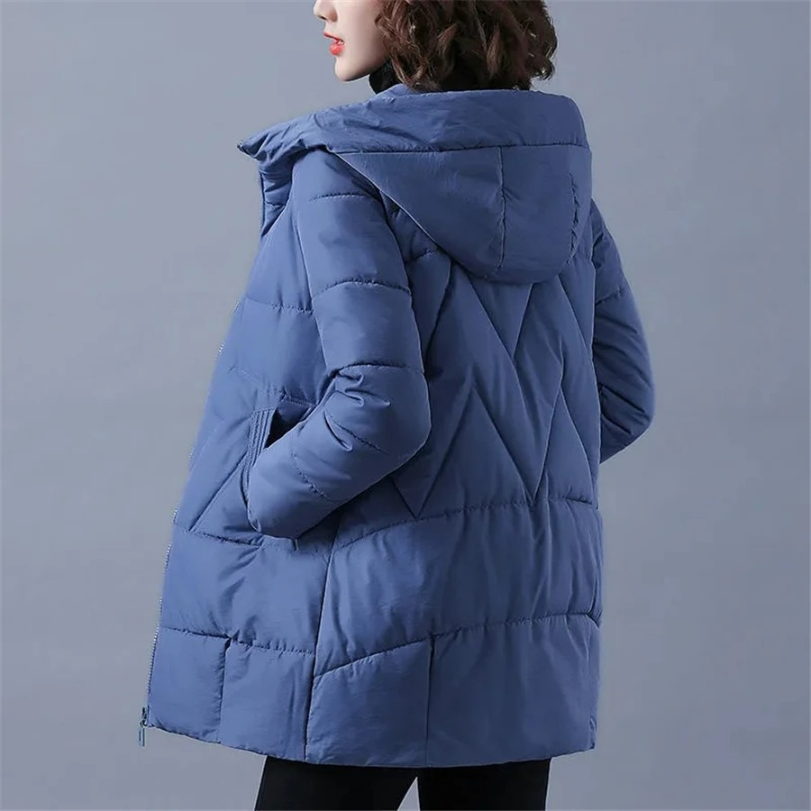 EB | Elegante unifarbene gerippte gesteppte Jacke mit Reißverschluss ideal für Herbst/Winter