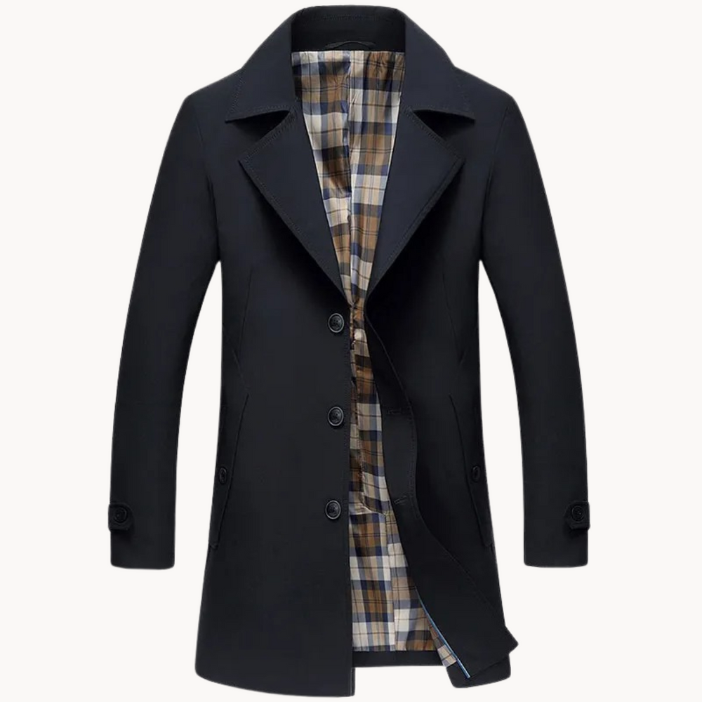 EB | nachhaltiger winddichter Herren-Trenchcoat mit Design