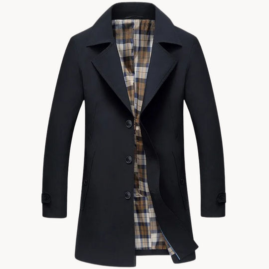 EB | nachhaltiger winddichter Herren-Trenchcoat mit Design