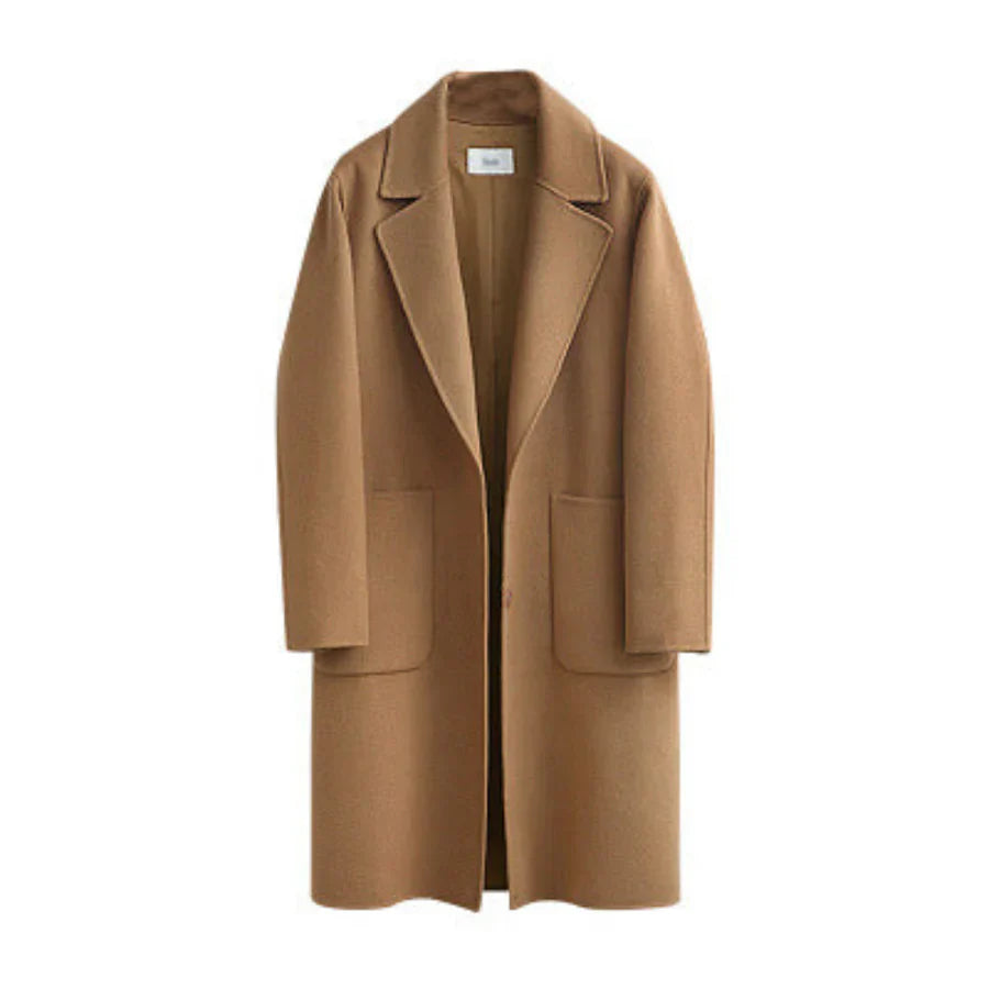 EB | Trenchcoat Wollmischung Lockere Passform Vollständig Länger Minimalistisches Design