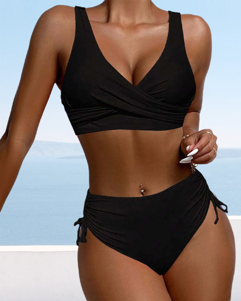 EB |  bikini-badeanzug mit kordelzug und schnürung hinten