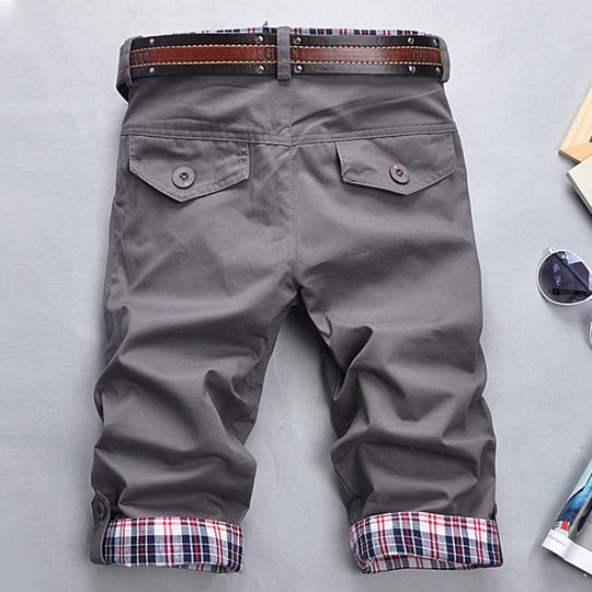 EB – Hochwertige Shorts mit Gürtel und Karomuster