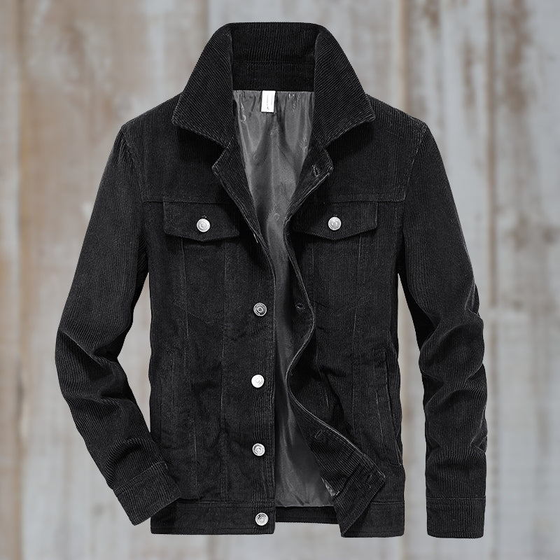 EB | Cordjacke mit Knopfverschluss Baumwollmischung Zeitloses Design