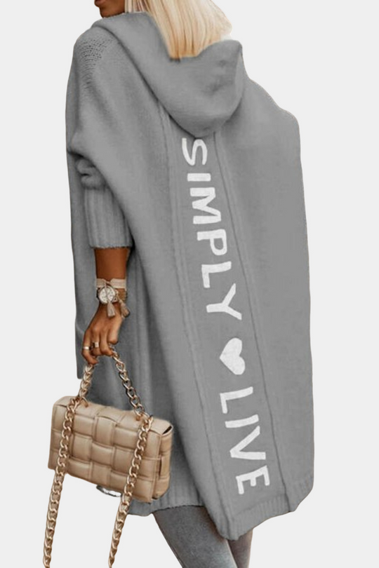 EB | Lange, locker geöffnete Damenstrickjacke