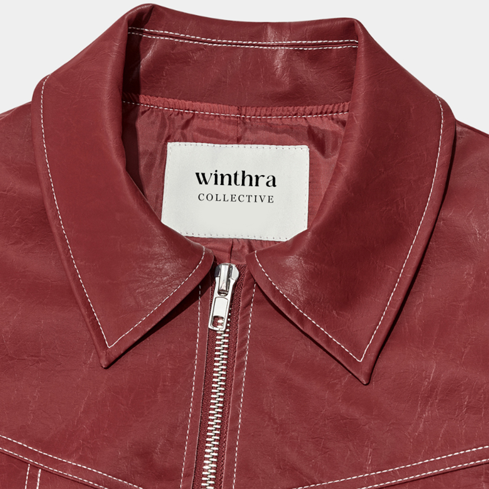EB | Übergroße Jacke mit Kontrastnähten Rot