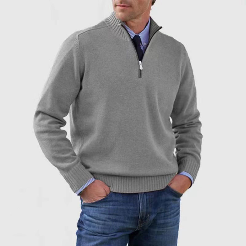 EB | Herrenpullover Mit Halbem Reißverschluss
