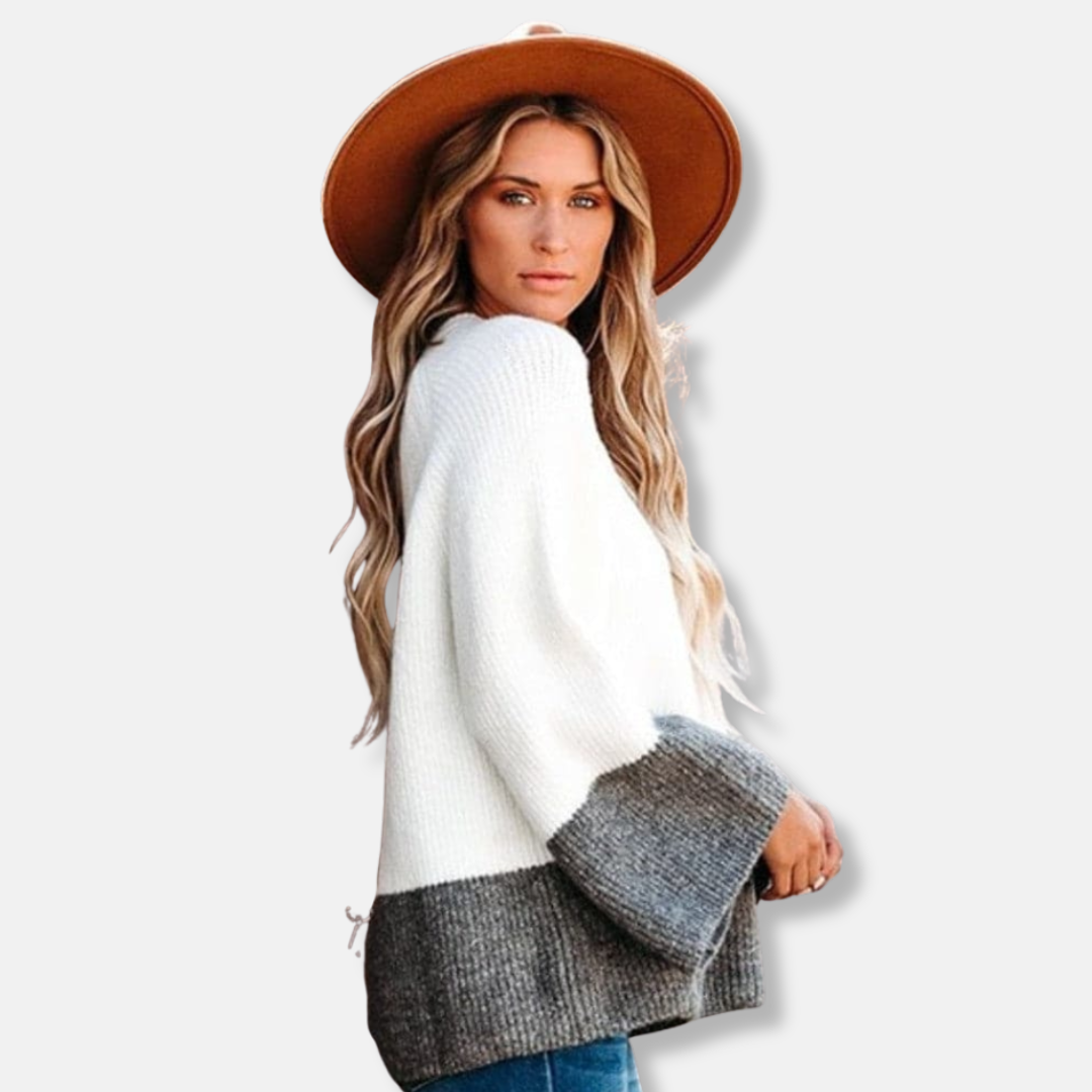 EB | Relaxed Fit Pullover Sweater Farbblock Crewneck Pullover