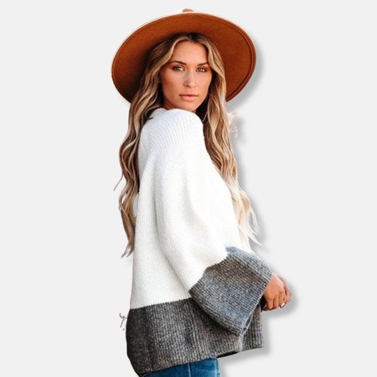 EB | Relaxed Fit Pullover Sweater Farbblock Crewneck Pullover