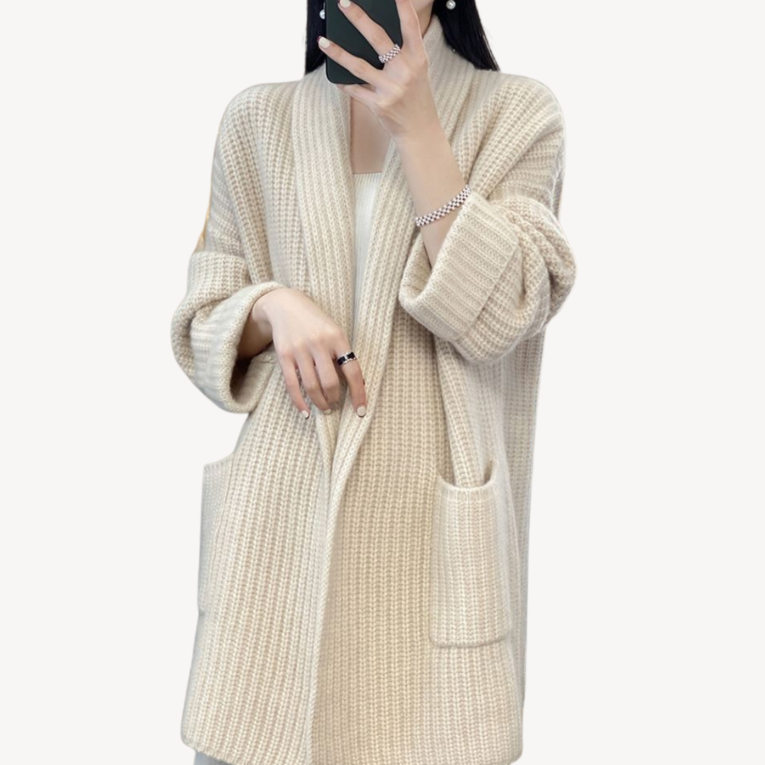 EB | Damen Lange Strickcardigan Pullover