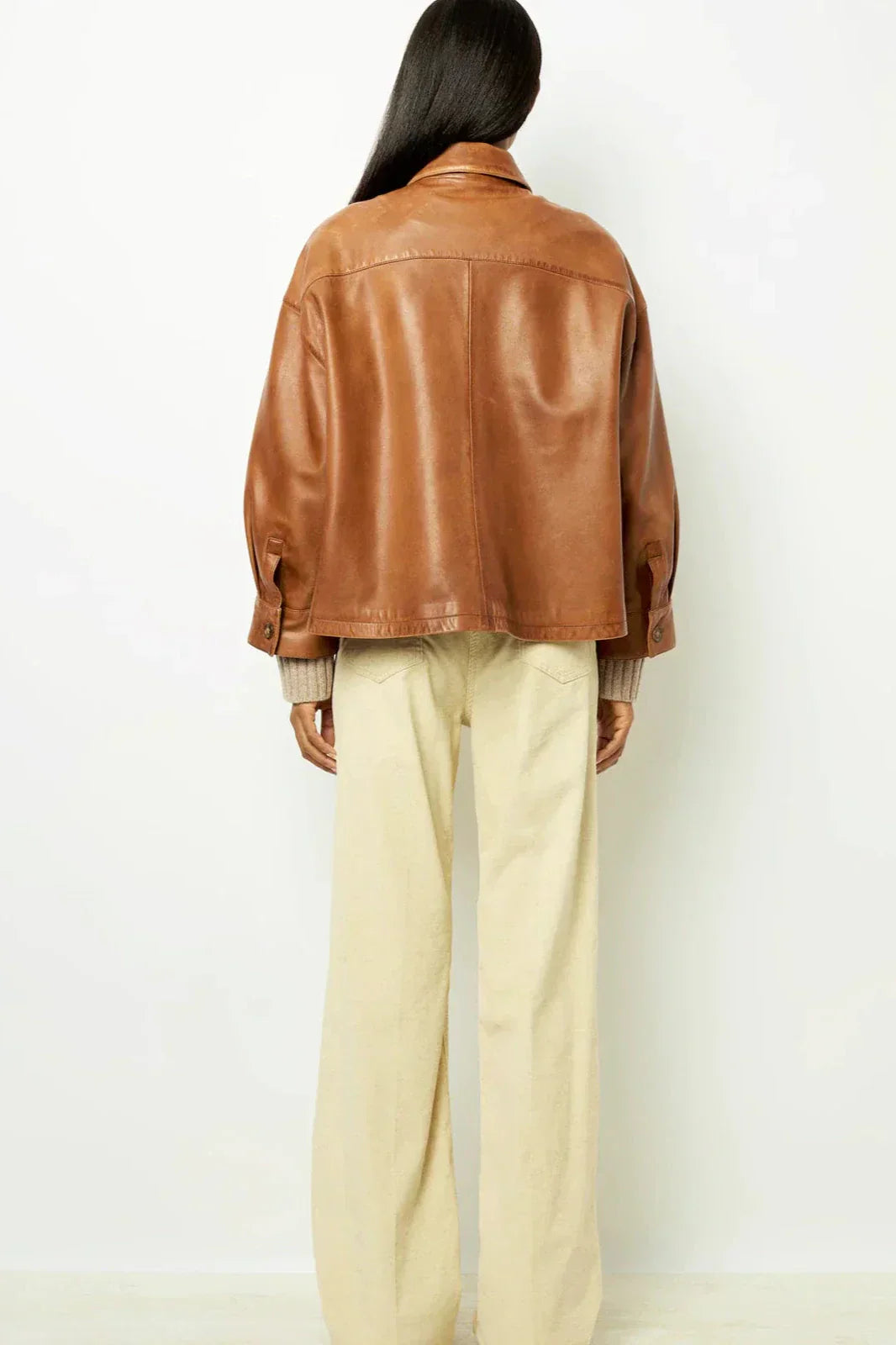 EB | Oversized Lederjacke Weich und Stilvoll Perfekt für Den Alltag