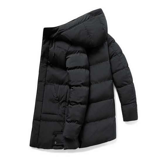 EB | Herren Puffer Winterjacke - Kapuzen-Langdesign