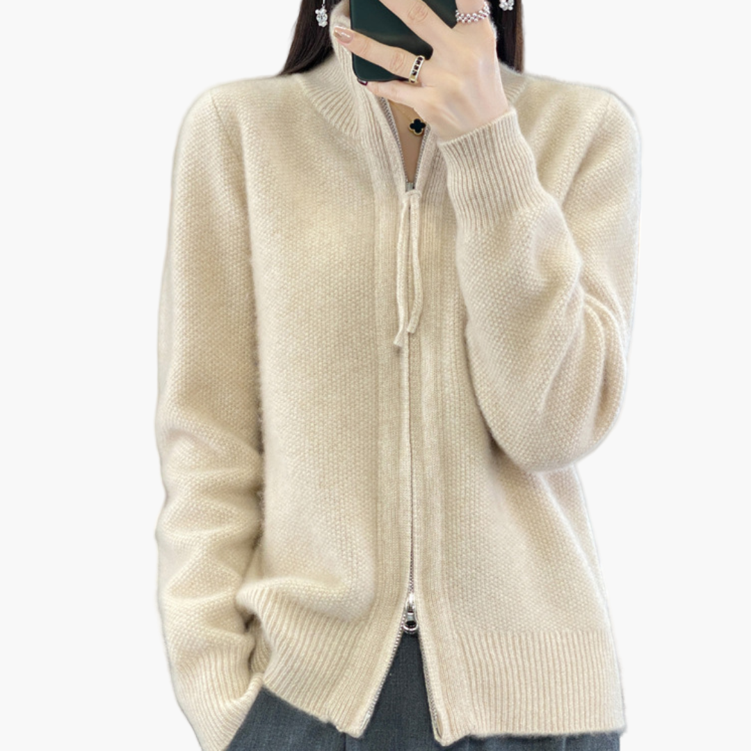 EB | Strickjacke mit Reißverschluss - Eleganter Casual Style für Alltag und Büro