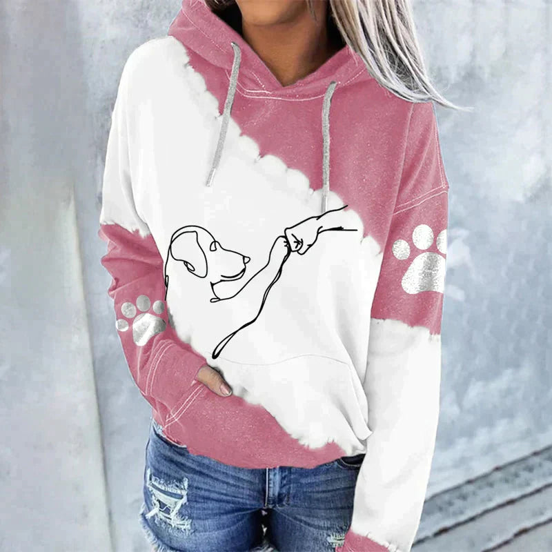 EB | Trendiger Lockerer Hoodie mit Hundeaufdruck