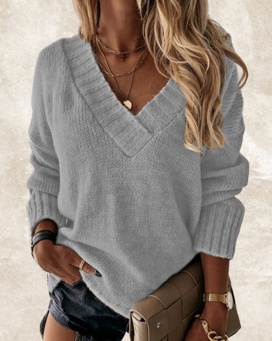 EB | Langärmliger V-Ausschnitt Pullover