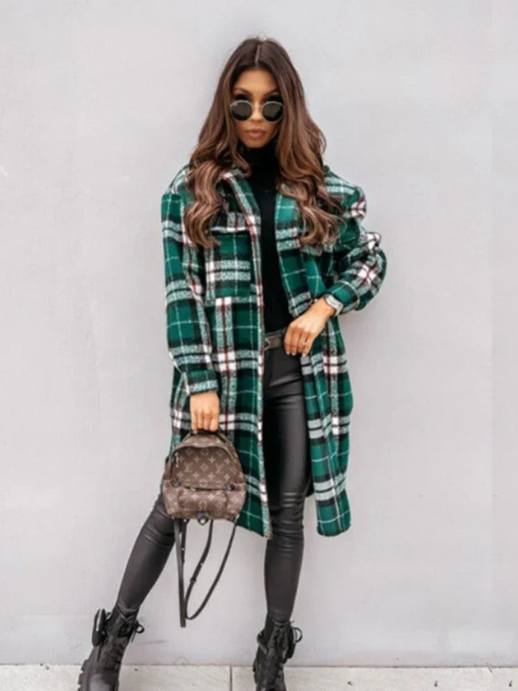 EB | Lange Karierte Jacke