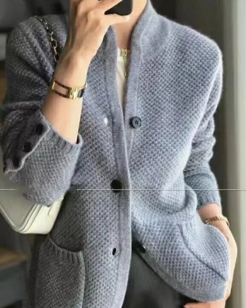 EB | Damen Woll Dicke Pulloverjacke