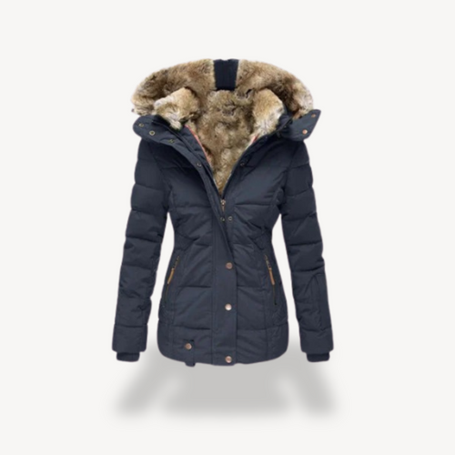 EB | Gepolsterte Faux-Fur Kapuzenjacke Damen