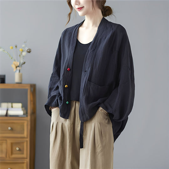 EB | Locker kurzer Cardigan mit Taschen