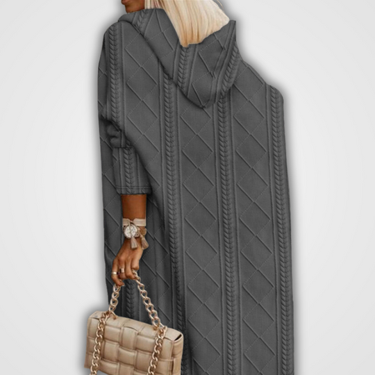 EB | Langer Cardigan-Weste mit Kapuze