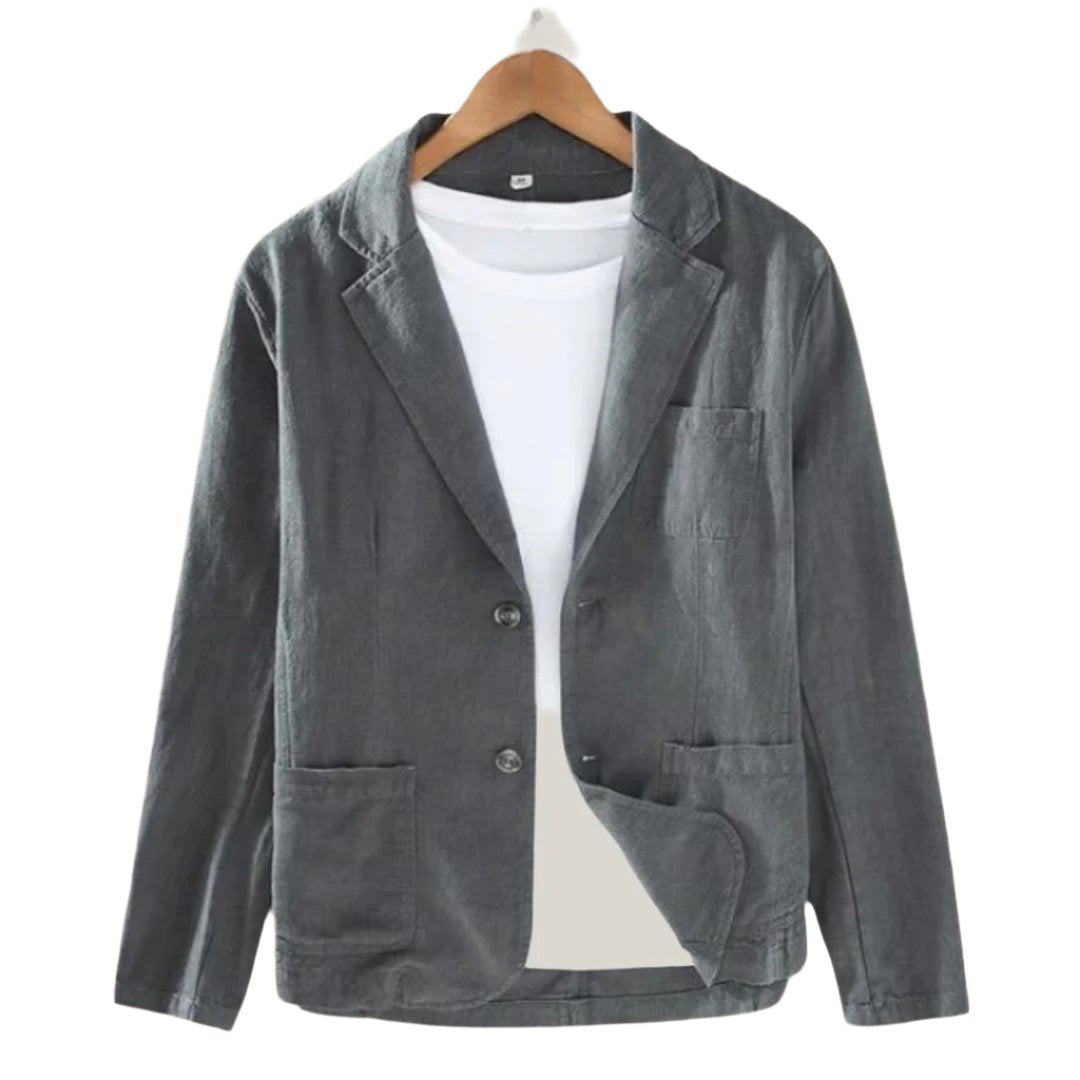 EB | Herren Eleganter Italienischer Leinenblazer Charmante Jacke für Männer