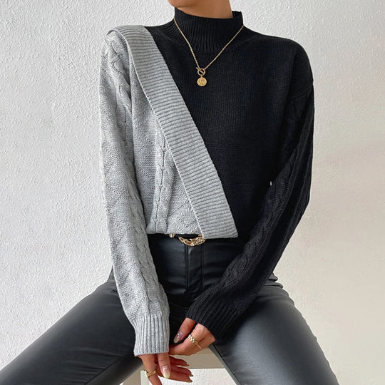EB | Patchwork Strickpullover Mit Modernem Design