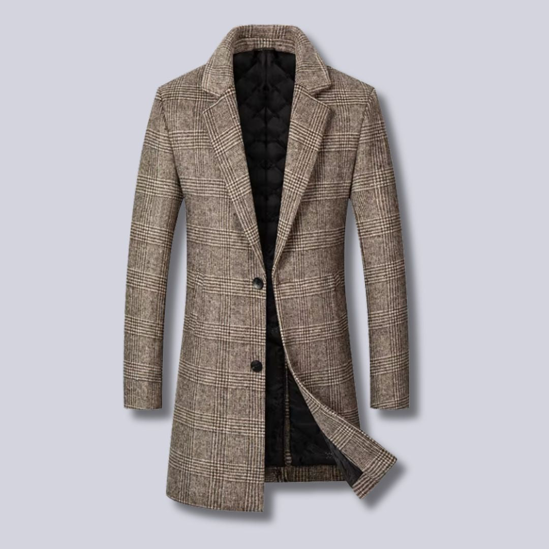 EB | Karierter Woll-Trenchcoat
