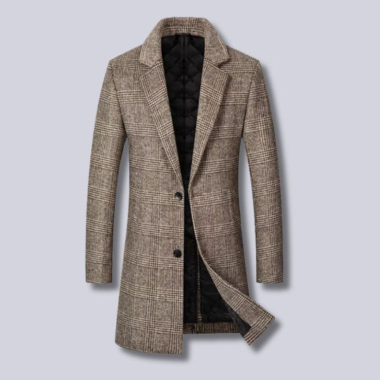EB | Karierter Woll-Trenchcoat