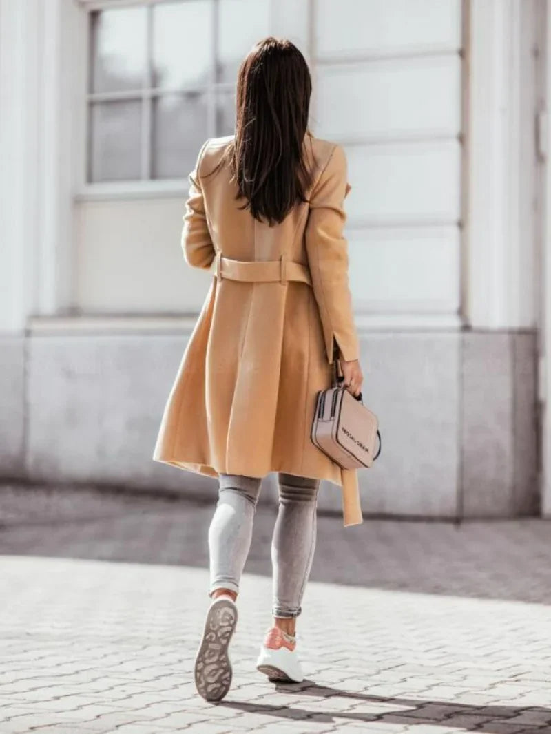 EB | Klassischer Damen Trenchcoat Mit Doppelter Schleifenverschluss