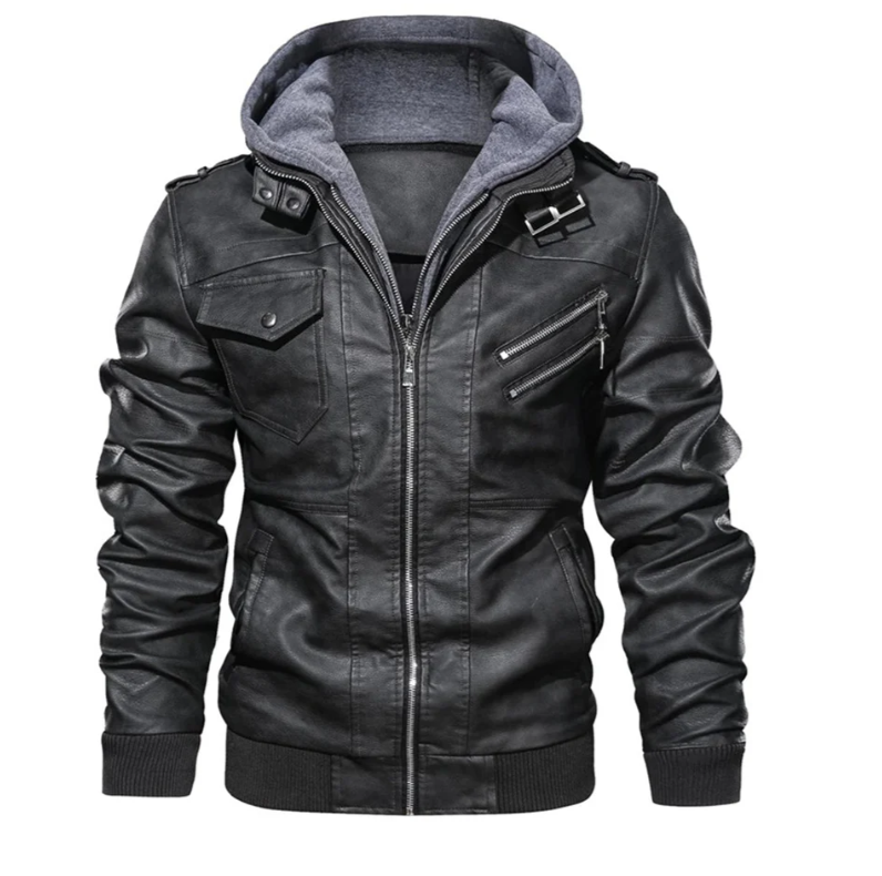 EB | Lederjacke mit Kapuze für Herren