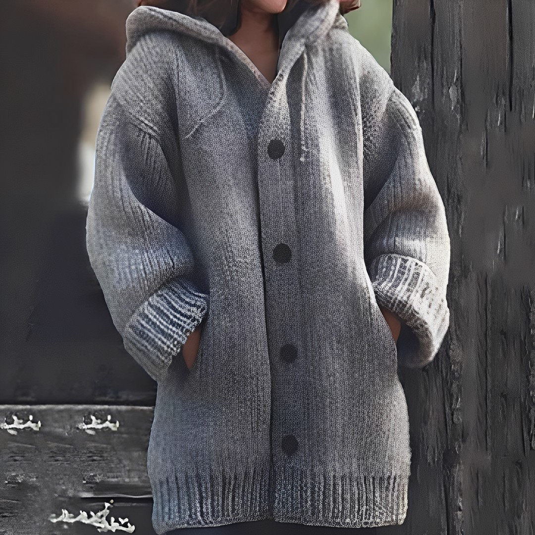 EB | Bequemer Strickcardigan mit Kapuze für Frauen