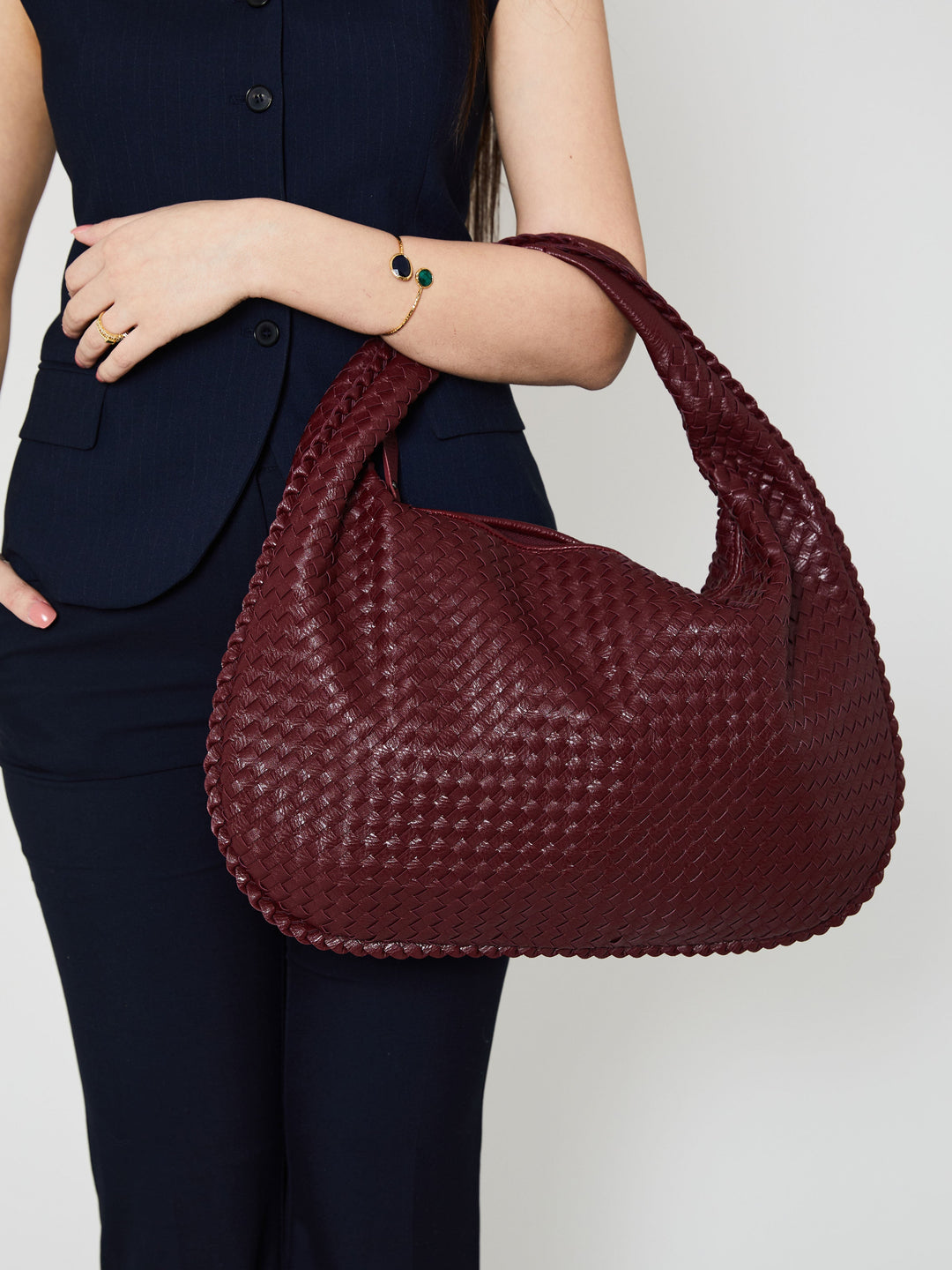 EB | Luxus Damen Handtasche mit Geflochtenem Design